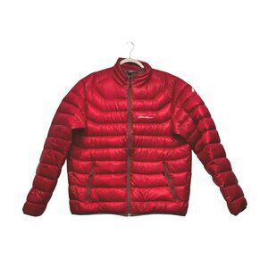 Eddie Bauer First Ascent Goose Down 800 Puffer Jacket Red Mens Large MARKS